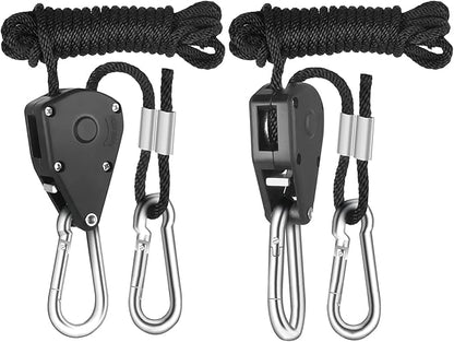 iPower 4 Inch 195 CFM Inline Fan Circulation Exhaust Blower, Air Carbon Filter, 8 Feet Ducting and 1-Pair Rope for Grow Tent Ventilation, Low Noise, 4'' Ventilatin System, Black