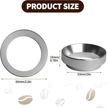 53mm Espresso Dosing Funnel with Magnetic, 53mm Portafilter Funnel, Dosing-Funnels, Compatible with Filter Espresso Dosings Funnels, 8 Magnets