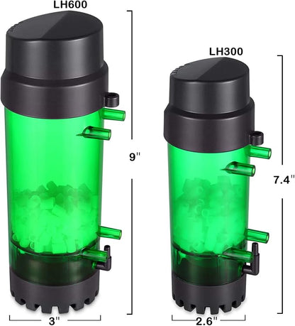 Fluidized Moving Bed Filter Bubble Bio Media Reactor for Aquarium Fish Tank with Air Stone and Sponge Filter