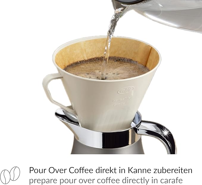 alfi Aroma Plus, Oatmeal Beige, Plastic Coffee Filter for Paper Size 4, Brew Coffee Filtered Directly in the Jug, Spout, with Handle, Dishwasher Safe, BPA Free