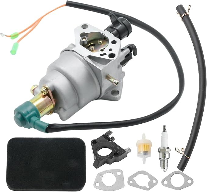 Anxingo 16100-ZE3-704 Carburetor with Air filter Kit, Replacement for DF7000 DFD7000 7000ES 9000ES 420CC DJ190N Enngine Generator, Replaces JF390-I-04B 16100-ZF6-D42