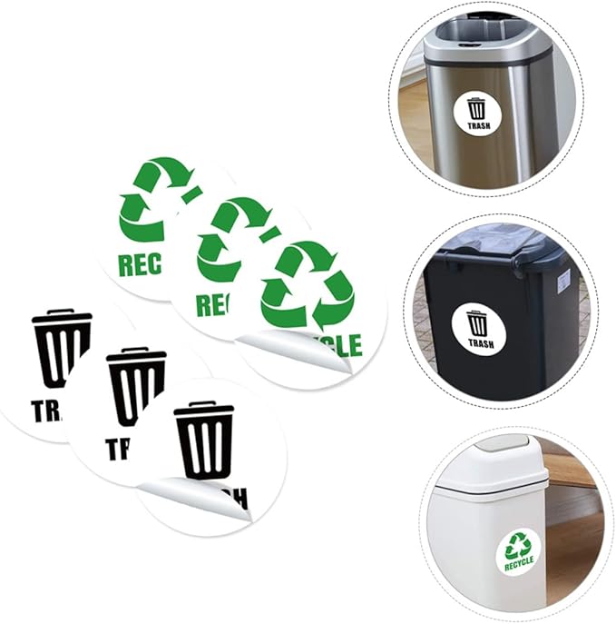 Bin Labels of Garbage Can Decals Material Reminding Stickers for Waste Sorting Indoor Recycling Bin Stickers