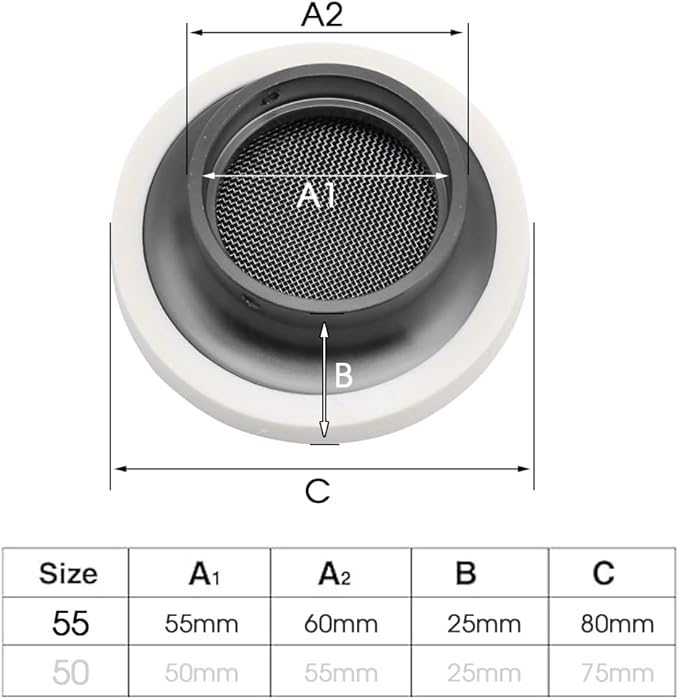 Carburetor Velocity Stack Air Filter Cleaner 55mm Modified Alloy with Sponge Filter Steel Mesh for PWK32-34mm Shortest Fast Intake Suggest Small Displacement (Titan New,55mm)