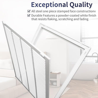 20"W x 24"H [Duct Opening Size] Steel Return Air Filter Grille - Removable Face/Door for 1 inch Filters -HVAC Vent Cover Grill - White [Outer Dimensions: 22 5/8"W X 26 5/8"H]