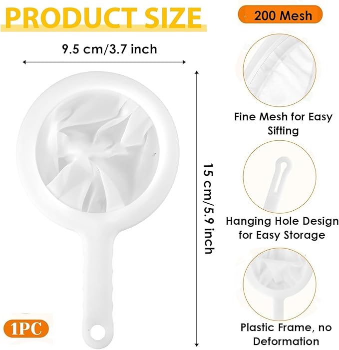 AKOAK 1 Pack Mesh Screen Fruit Juice Filter Net Superfine Mesh Handle Type Strainer is Used for Filtering Tea, Wine, Milk, Soy Milk, Oil, Coffee (200 Mesh)
