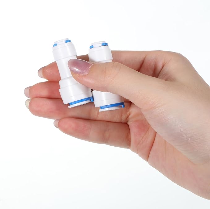 4 PCS 1/4 to 3/8 Water Line Adapter Push Connector 3/8 Quick Connect Fittings Od Quick Straight Push Connector for Purifiers Filters Water Systems