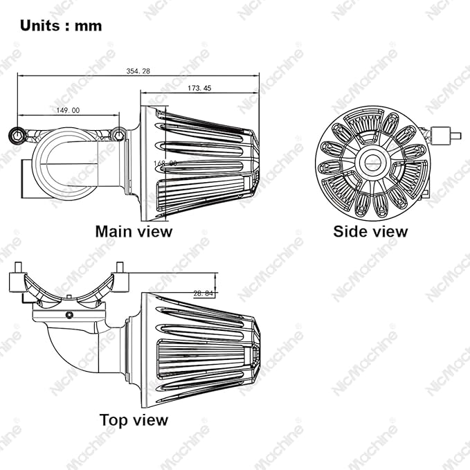 Big Sucker cone Air filter intake for harley air Cleaner Sportster Softail fatboy heritage dyna touring street road king Glide (Deep style -Chromed, Type C : Touring 08-16, Softail 16-17)