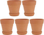 5pcs Red Terracotta Succulent Flower Pots with Saucers, Breathable Clay Planting Containers for Indoor and Outdoor Garden, 8x8cm Decorative Plant Pots Set