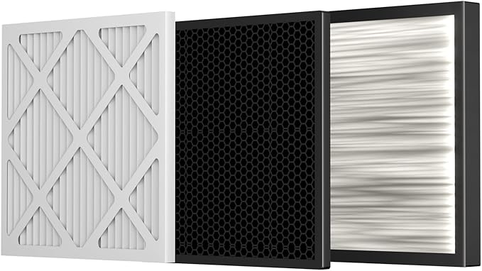 3-Stage Filtration Replacement Filters for M-T Air Scrubber, MERV-10 Pre-Filter, HEPA Filter & Carbon Filter Set (3 Pack) For Clean Air & Odor Control