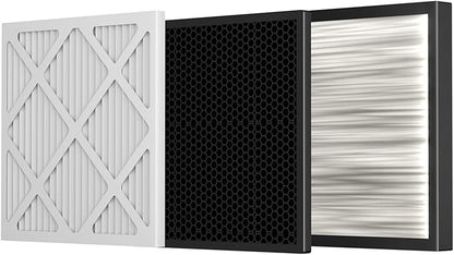 3-Stage Filtration Replacement Filters for M-T Air Scrubber, MERV-10 Pre-Filter, HEPA Filter & Carbon Filter Set (3 Pack) For Clean Air & Odor Control