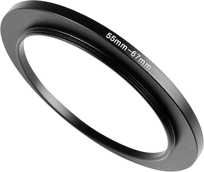 55-67mm Metal Step-Up/Down Ring Adapter Compatible with Mirrorless Cameras DSLR Lens, UV CPL ND Filter Thread Converter, Black