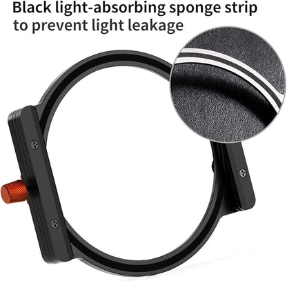 K&F CONCEPT Metal Filter Holder + 8 Filter Adapter Rings (49/52/58/62/67/72/77/82mm) for Square Lens Filter