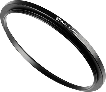 67-72mm Metal Step-Up/Down Ring Adapter Compatible with Mirrorless Cameras DSLR Lens, UV CPL ND Filter Thread Converter, Black