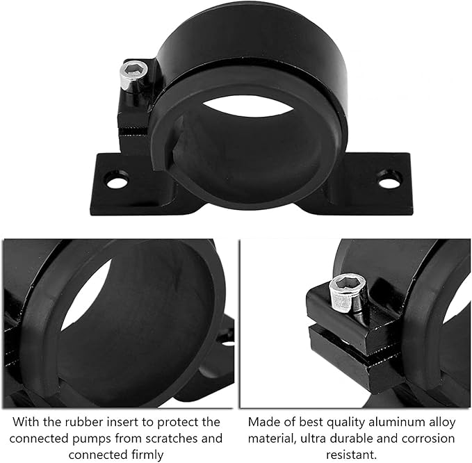BARTOO 50mm Fuel Filter Mounting Bracket, Fuel Pump Clamp Holder for car Oil/Fuel/Gas Pump(Black Bracket, 50mm)