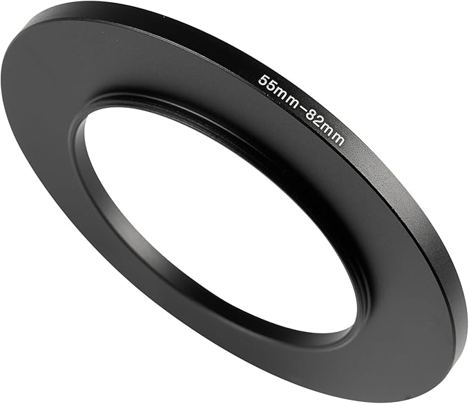 55-82mm Metal Step-Up/Down Ring Adapter Compatible with Mirrorless Cameras DSLR Lens, UV CPL ND Filter Thread Converter, Black