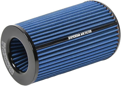 Universal 3/3.5/4" (75/89/100mm) High-Flow Air Filter, Reusable Cone Cold Air Intake, High Performance, Clamp-On Car High Flow Air Kit, Flange Diameter: 3/3.5/4 Inch, Height: 10 Inch, BLUE