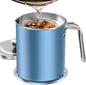 Chihee Stainless Steel Bacon Grease Saver - 2L / 67.6 fl oz Oil Container with Fine Mesh Strainer and Non-slip Tray for Kitchen Storing Frying Cooking Grease