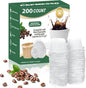 CAPMESSO Disposable Coffee Paper Filters, 200 Count Keurg Cup Coffee Filters Compatible with Keurg Brewers Reusable Single Serve 1.0 and 2.0 Coffee Maker (200 Count, White)