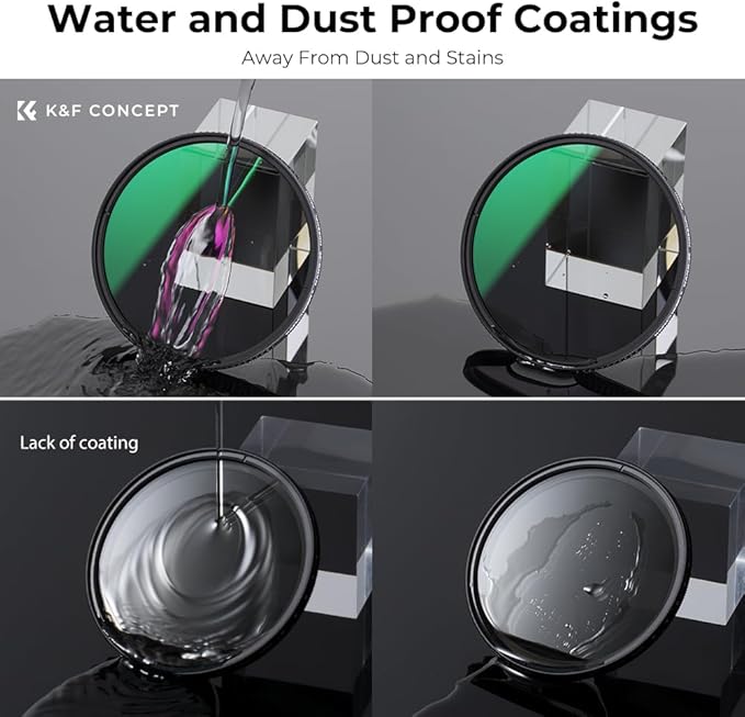 K&F CONCEPT 77mm ND8 Lens Filter and CPL Circular Polarizing Filter 2 in 1 for Camera Lens with 28 Multi-Layer Coatings, Hydrophobic, Scratch Resistant