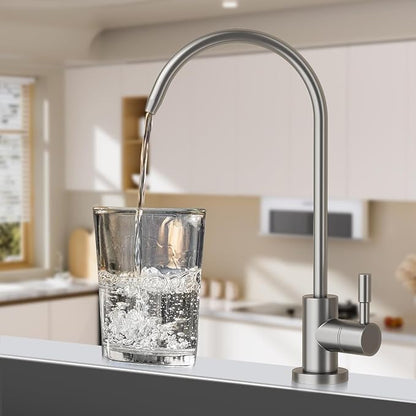 Kitchen Sink Faucet with Pull - Down Sprayer, 2 - Handle 3 - in - 1 Kitchen Sink Filter Faucet, Cold and Hot Mixer Drinking Water Faucet (Filter Faucet, Grey)