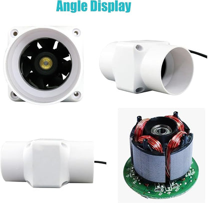 12v Inline Duct Fan 2 Inch with Variable Speed Controller 6w 22cfm HVAC Quiet Ventilation Booster Exhaust Blower Home Use for Grow Tents (Color : NO Adjustable Speed, Size : White)