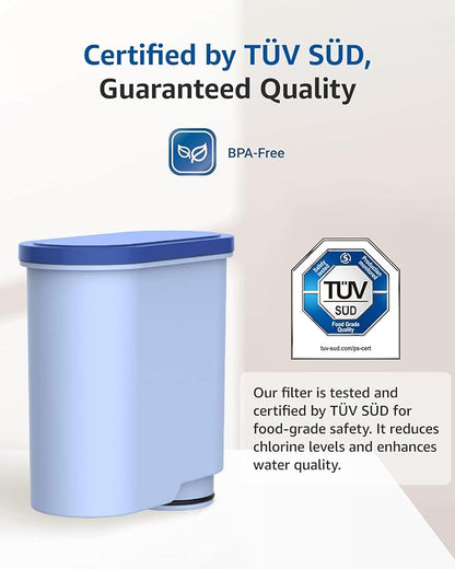 Maxblue Replacement Coffee Water Filter, Compatible with Philips® AquaClean® Filter CA6903/10 CA6903/22, Reduces Limescale Content in Water, TÜV SÜD Certified, Reduces PFAS, PFOA/PFOS (Pack of 4)