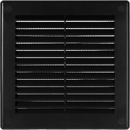 Vent Systems 4.5" x 4.5" Inch (Opening Dimensions) - Pack of 10 - Plastic Black Soffit Vent Cover - Flat Square Air Vent Grille - Air Vent Deflector - HVAC 5.9" x 5.9" Inch (Overall Dimensions)