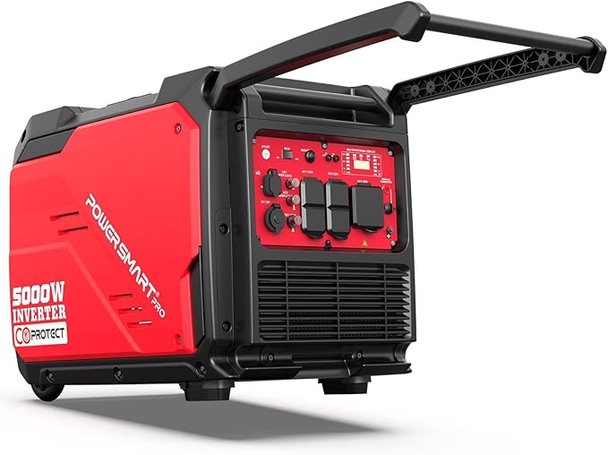 PowerSmart 5000-Watt Portable Inverter Generator with Electric Start, CO Protect, Super Quiet, 30 Amp for Home Use and Emergency Backup