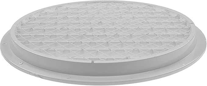 Repa Market 10" Inch Aluminum White Soffit Air Vent Cover - Louvered Round Gable Vent with Mesh Screen - Exhaust/Intake Ventilation Grill for House, Attic, Bathroom - Outdoor Metal Duct Grate