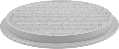 Repa Market 10" Inch Aluminum White Soffit Air Vent Cover - Louvered Round Gable Vent with Mesh Screen - Exhaust/Intake Ventilation Grill for House, Attic, Bathroom - Outdoor Metal Duct Grate