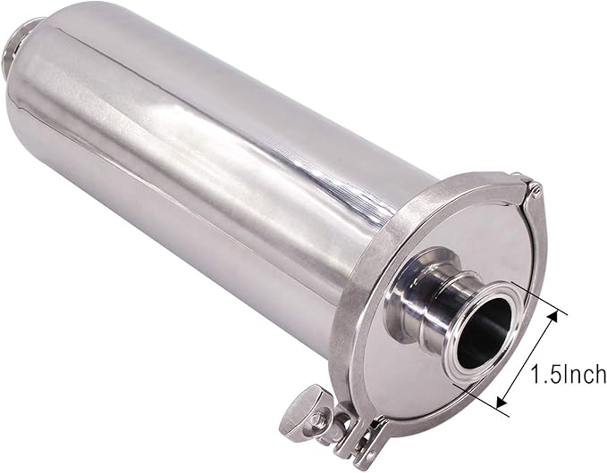 DERNORD 1.5 Inch Tri-Clamp Filter - SS304 Sanitary Fittings Inline Straight Strainer with 100 Mesh Stainless Steel Screen
