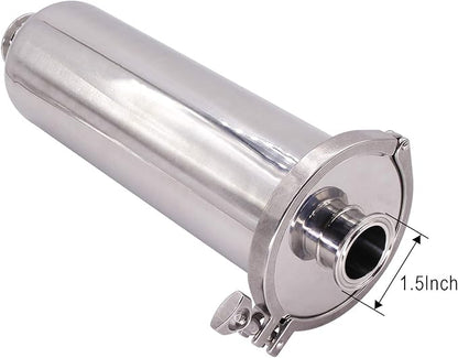 DERNORD 1.5 Inch Tri-Clamp Filter - SS304 Sanitary Fittings Inline Straight Strainer with 100 Mesh Stainless Steel Screen