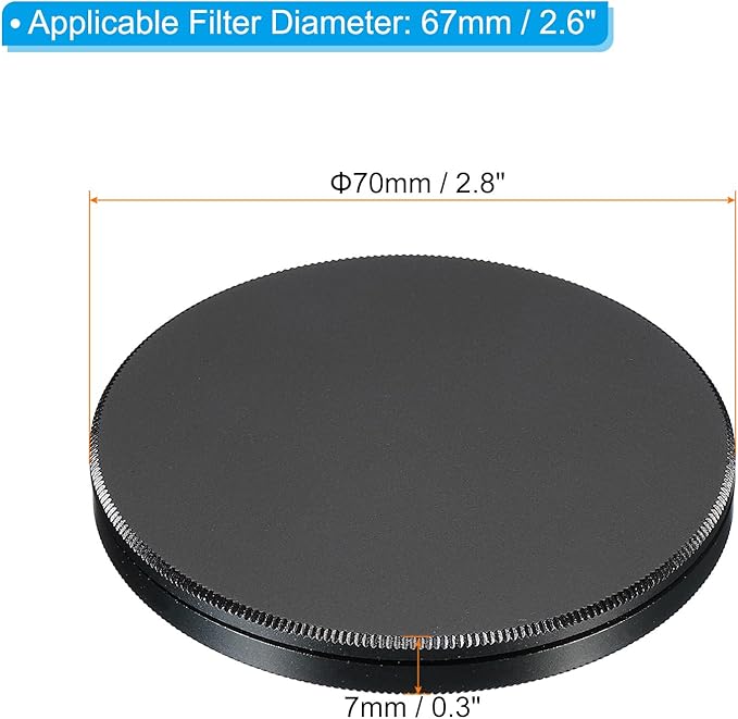 PATIKIL 67mm Lens Cap, 2 Pack Camera Lens Cap Cover Universal Front Metal Lens Filter Stacks Cap Protective Case for 67mm Camera Circular Polarizing Fader ND Filter, Black
