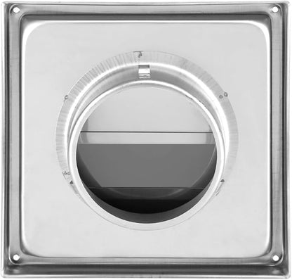 Extractor Fan Outlet, 100mm Stainless Steel Wall Air Vent Outdoor Filter Square Tumble Dryer Extractor Fan Outlet for Kitchen Fans and Vents Dryer Vent Cover Outdoor