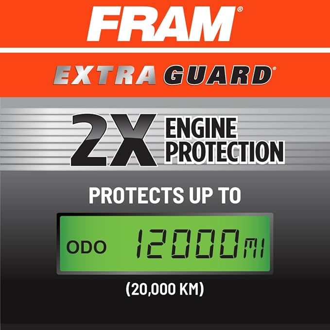 FRAM Extra Guard CA10228 Replacement Engine Air Filter for Select Dodge Nitro and Jeep Liberty Model Years, Provides Up to 12 Months or 12,000 Miles Filter Protection (Pack of 2)