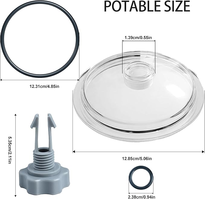 Heran SF80110-1 Leaf Trap Cover Lid with O-Ring and Valve Compatible with Intex 12 Inch Sand Filter Pumps (2100 GPH), Sand Filter Pump Replacement Parts, Pool Pump Accessory for Maintenance