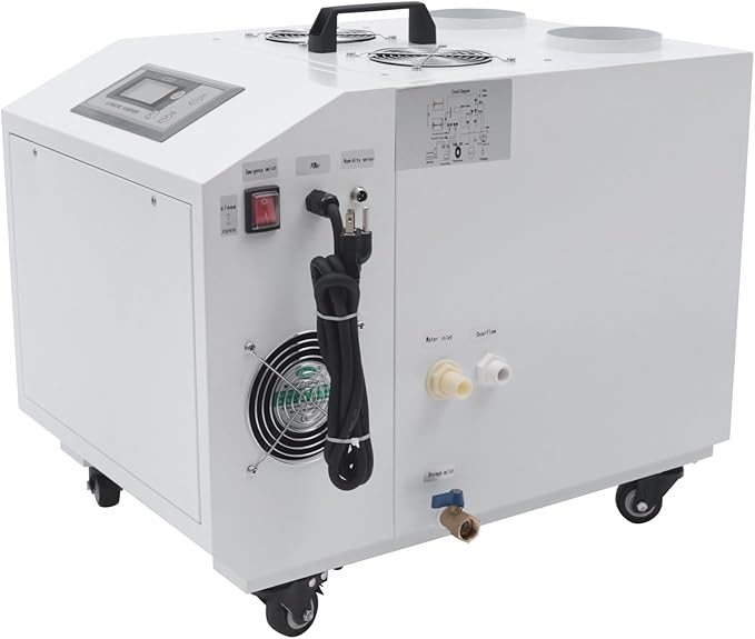 Ultrasonic Industrial Humidifier, 1200W 110V 15kg/h Agricultural Air Humidifier Sprayer Automatic Mist Cooling Machine Cool Mist Humidifiers w/Water Filter for Greenhouses Supermarkets Warehouses