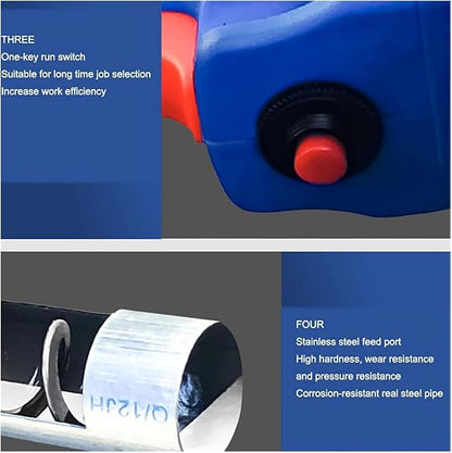 Red Portable Grain Suction Pump - Low Noise Auger Conveyor for Cement, Fertilizer, and Gravel - Efficient and Versatile for Agricultural and Construction Use (3m)