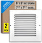 [2 Pack] Fits 6x6 Duct Opening | Steel Return Air Grille by Handua | Vent Cover Grill for Sidewall and Ceiling | White | HVAC Cold Air Intake Grille | Outer Dimensions: 7.75"W X 7.75"