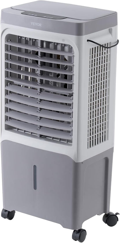 VEVOR Evaporative Air Cooler & Swamp Cooler, 1800 CFM Air Conditioner with 6.8 Gallon Water Reservoir, Remote Control, 12H Timer, 4 Ice Containers, 3 Fan Speeds, Air Humidifier, and Silent Operation