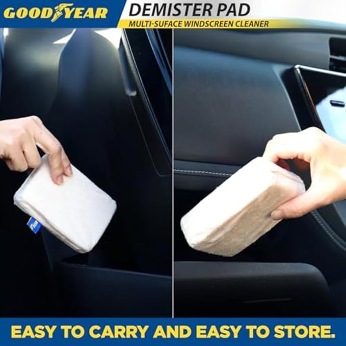 Goodyear 902540 Car Windscreen Demister Pad Micro Fibre Sponge for Mirror Window Glass Fog Remover