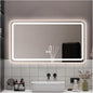LED Bathroom Mirror，Bathroom Mirror with LED Lights，Illuminated Led Bathroom Mirror with Demister Pad，Illuminated LED Bathroom Mirror,3 Colours Backlit Makeup Mirror(A,H70*W90cm/H27.6*W35.4IN)