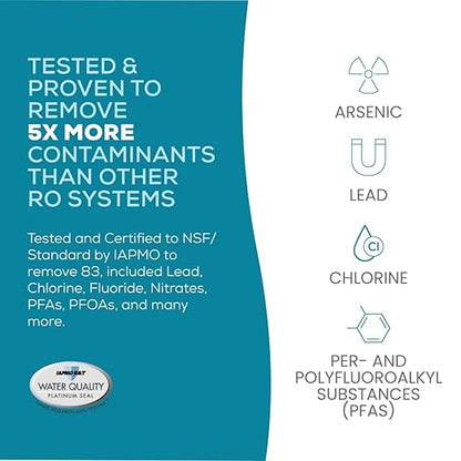 AquaTru Under Sink Alkaline RO Water Purifier | Certified 4-Stage Ultra Reverse Osmosis Removes 84 Contaminants Including Forever Chemicals, Lead & Fluoride | Adds Minerals | High-Capacity with Faucet
