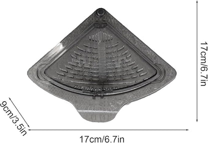 Corner Sink Drain Basket - Magnetic Food Waste Draining Catcher for Rinsing | High-Grade Mesh with Powerful Suction, Triangular Scrap Trap, Basin Cleanup Tools for Washing, Straining, Sorting and Peel