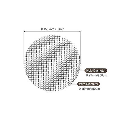 MECCANIXITY Pipe Screen Stainless Steel Screens, 5/8 Inch (15.8mm) Diameter for Pipe Filter, Pack of 60