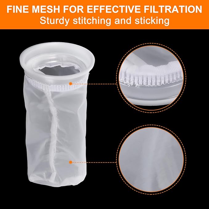 PATIKIL 4" IBC Lid Filter 2 Pack 210mm Long Washable Nylon Fine Mesh Filter IBC Tank Container Accessories for Rainwater Tank Rain Tank Ton Barrel Cover