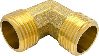 Hooshing 2PCS Brass Pipe Fitting 90 Degree Elbow 3/4 Inch NPT Male x 3/4 Inch NPT Male L Shape Right Angle