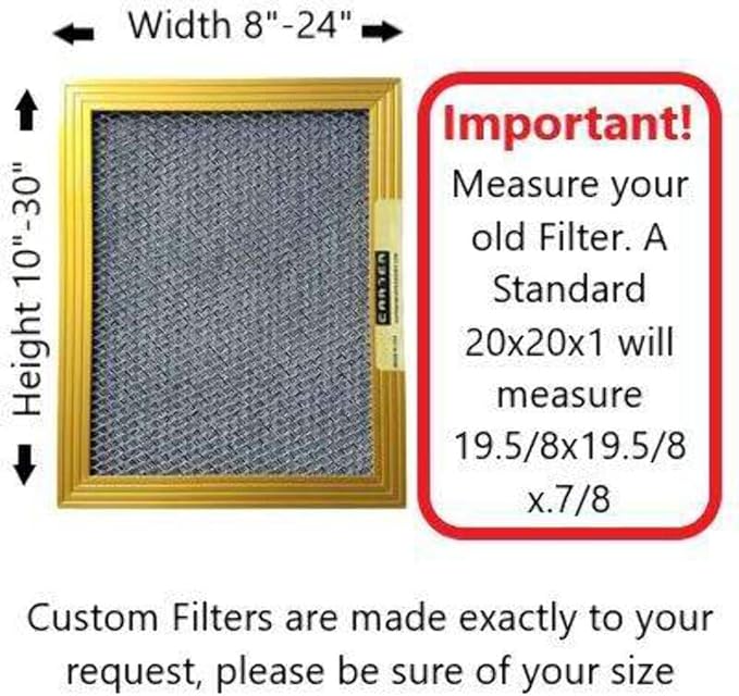 20X23X1 CARTER | MERV 8 | Lifetime HVAC & Furnace Air Filter | Washable Electrostatic | High Dust Holding Capacity