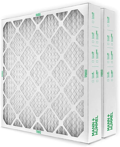 Mann+Hummel 20x20x4 MERV 8 Pleated HVAC AC Furnace Air Filters. 2 Pack. (Exact Size: 19.5 x 19.5 x 3.75 Inches)