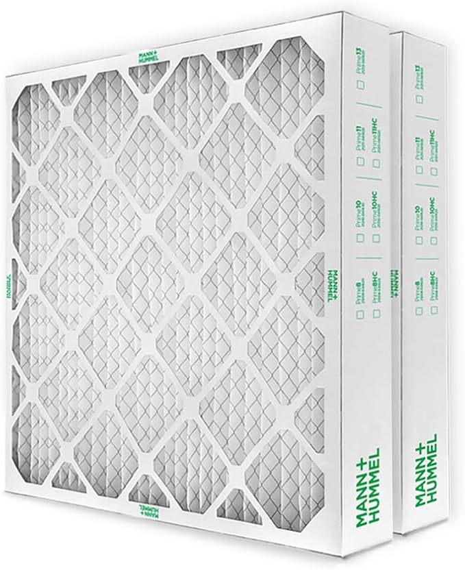 Mann+Hummel 20x25x4 MERV 8 Pleated HVAC AC Furnace Air Filters. 2 Pack. (Exact Size: 19.5 x 24.5 x 3.75 Inches)